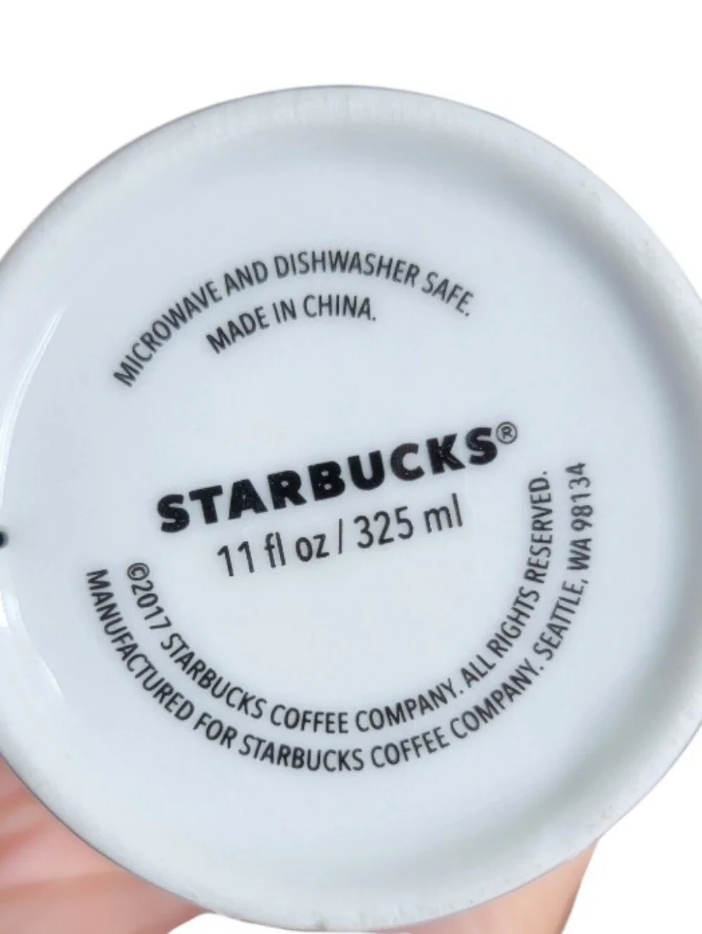 Starbucks 2017 Classic White Ceramic Travel Tumbler Mug 11 oz